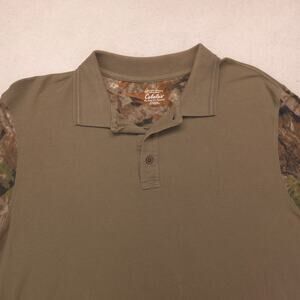 Cabelas Collared Long Sleeve Polo Shirt Mens Size Extra Large XL Camo